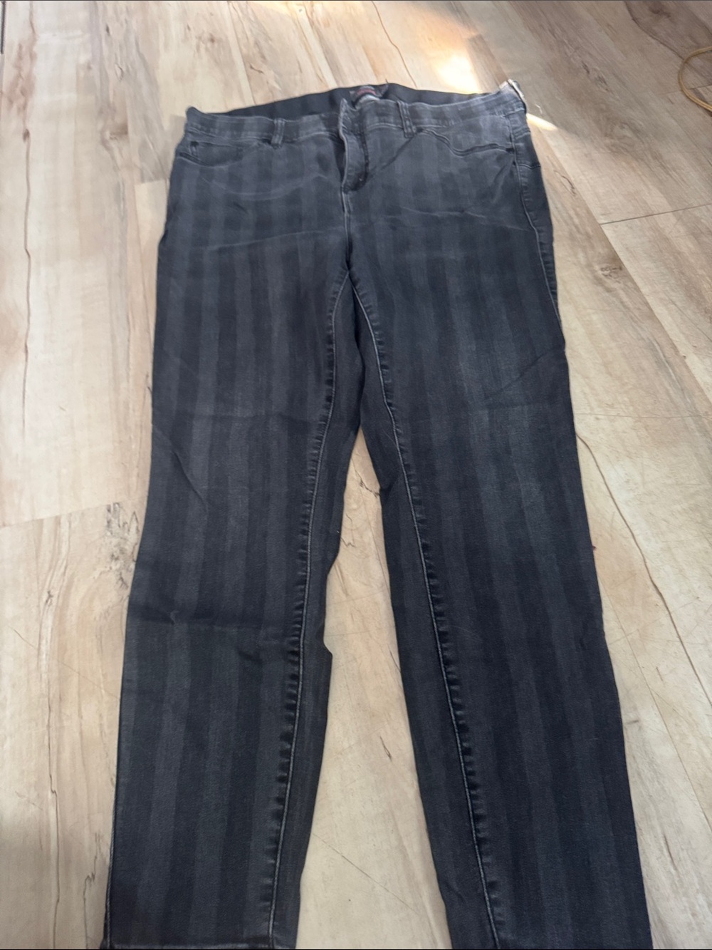 Striped Black Skinny Jeans - Women's Slim Fit